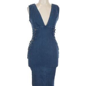 C’Est Toi Stylish Blue Denim Dress